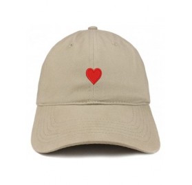 Baseball Caps Emoticon Heart Embroidered Cotton Adjustable Ball Cap Dad Hat - Khaki - CT185HOEXOM $17.23
