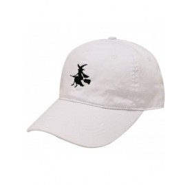 Baseball Caps Witch & Broom Cotton Baseball Cap - White - C912MRQAVF9 $11.90