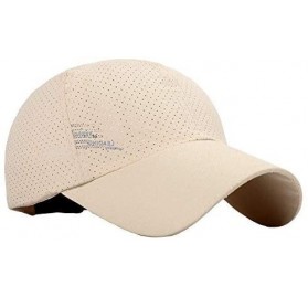 Baseball Caps Womens Mens Breathable Running Golf Tennis Travel Baesball Quick-Dry Sun Cap Hat - Khaki - C1182TGQ02S $8.36