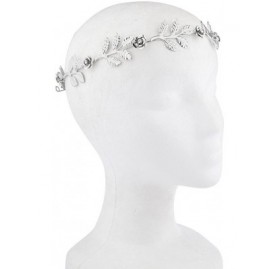 Headbands Rhinestone Leaf Leaves Metal Flower Crown - Silver - C112NBZBXRK $11.98