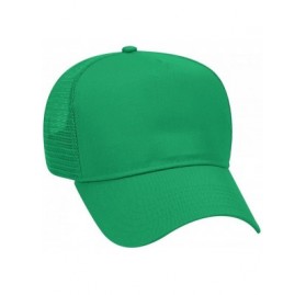 Baseball Caps Cotton Blend Twill 5 Panel Pro Style Mesh Back Trucker Hat - Kelly - CP180D28K84 $12.47