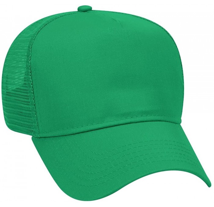 Baseball Caps Cotton Blend Twill 5 Panel Pro Style Mesh Back Trucker Hat - Kelly - CP180D28K84 $12.47