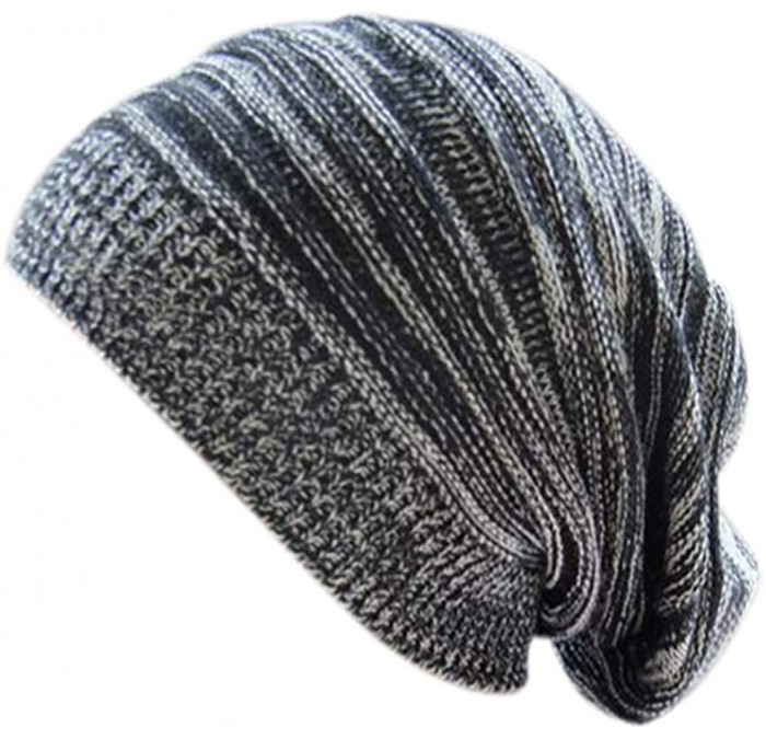 Skullies & Beanies Women Men Slouchy Beanie Hat Baggy Oversized Knit Winter Warm Cap - Black - CX186Q392YN $21.20