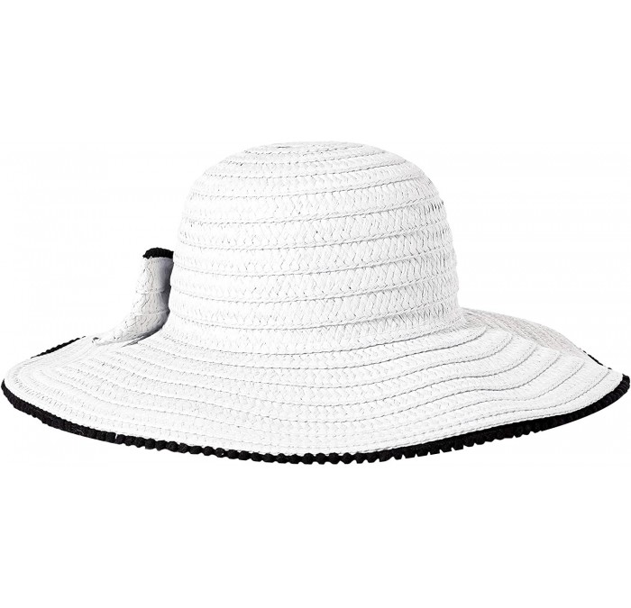 Sun Hats Women's Straw Hat with Decorative Trim - White - C318KR743MM $43.40