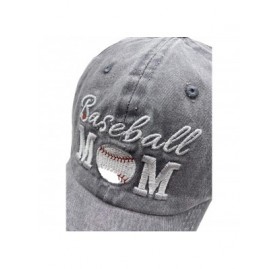 Baseball Caps Baseball Mom Ponytail Baseball Cap Messy Bun Vintage Washed Distressed Twill Plain Hat for Women - Baseball Gre...