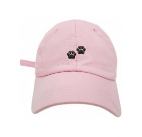 Baseball Caps 2 Dog Paws Style Dad Hat Washed Cotton Polo Baseball Cap - Pink - CX188L0NT5K $16.97