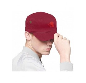 Newsboy Caps Grunged NERV Cotton Newsboy Military Flat Top Cap- Unisex Adjustable Army Washed Cadet Cap - Red - C818XNNQOZQ $...