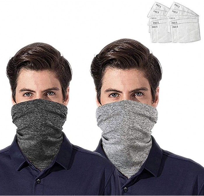 Balaclavas 2PCS Bandana Face Mask with 10PCS Safety Filters Neck Gaiter Balaclava Mouth Cover for Women Men - CO197ZOCC6K $24.55