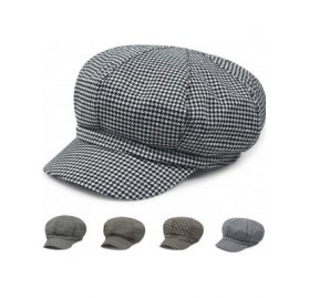 Berets Fashion Flat Caps Vintage Newsboy Hat Stripe Beret Peaked Cap - Coffee - CH12KP1XT49 $12.33