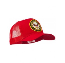 Baseball Caps US Navy Retired Circle Patched Mesh Cap - Red - CJ11QLMMYQV $17.90