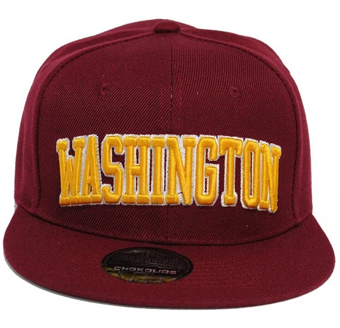 Baseball Caps Team Color City Name Black Snapback Embroidered Baseball Football Snapback Hat Unisex - Cs101 Washington - CZ18...