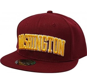 Baseball Caps Team Color City Name Black Snapback Embroidered Baseball Football Snapback Hat Unisex - Cs101 Washington - CZ18...
