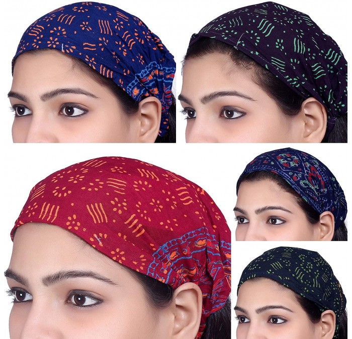 Headbands Lot 10 Pieces Womens Mens Rayon Headband Printed Hairband Bandana - Multicolored - CC183QWQSQR $26.70