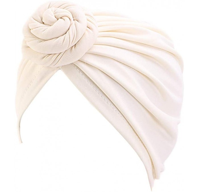 Skullies & Beanies Women Turban Knotted Cotton Headwrap Beanie Pre-Tied Bonnet Women Hair Accessories Chemo Cap Hair Loss Hat...