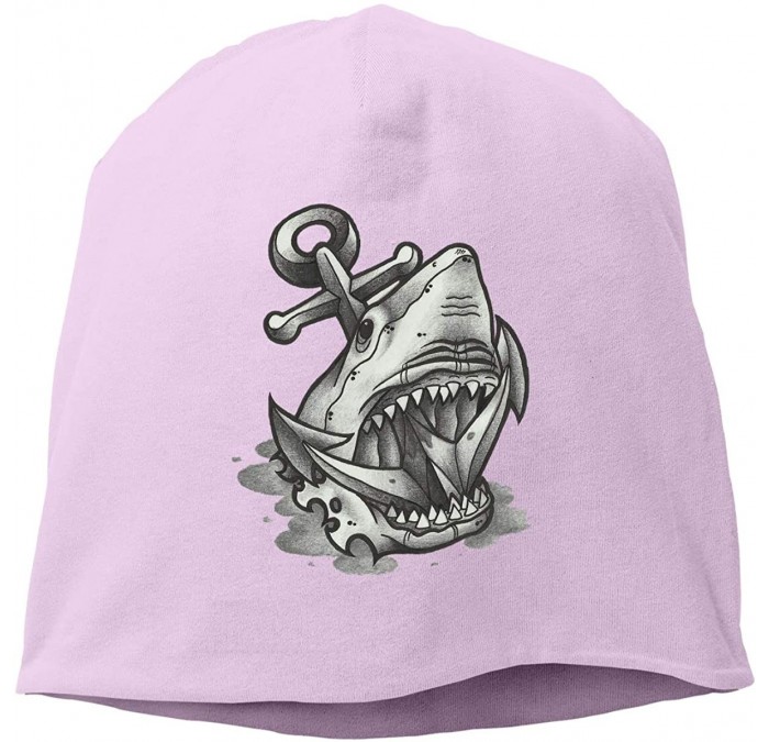 Skullies & Beanies Man Skull Cap Beanie Anchor Shark Headwear Knit Hat Warm Hip-hop Hat - Pink - CA18IKU4WE5 $16.21