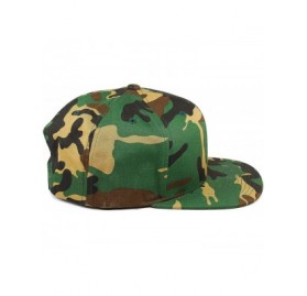 Baseball Caps 'Midnight Salute' Black Leather Patch Classic Snapback Hat - One Size Fits All - Camo - CJ194WWY9NN $23.01