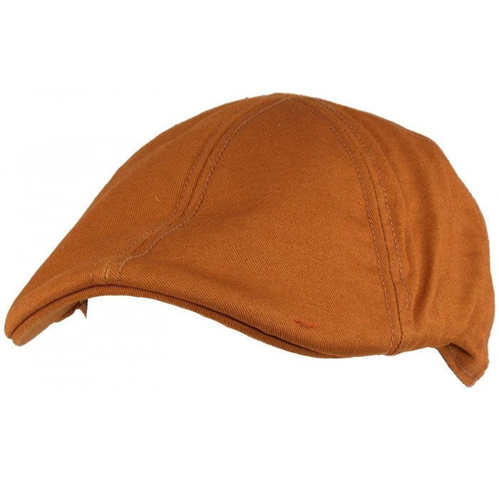 Sun Hats Men's 100% Cotton Duck Bill Flat Golf Ivy Driver Visor Sun Cap Hat - Rust - CS11KZ6SPLH $21.01
