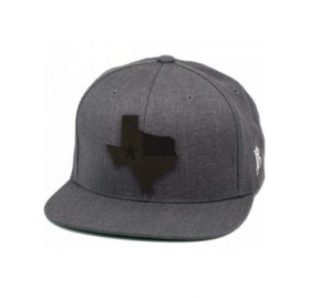 Baseball Caps Texas 'Midnight 28' Black Leather Patch Snapback Hat - Heather Grey/Black - CZ18IGQ8ZHL $35.83