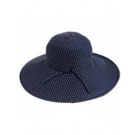 Sun Hats Women's Ribbon Braid Hat With Five-Inch Brim - Navy - CI1143BNWAN $30.85