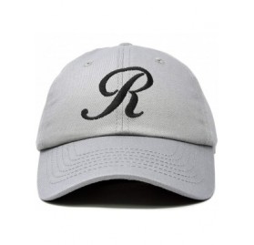 Baseball Caps Initial Hat Letter R Womens Baseball Cap Monogram Cursive Embroider - Gray - CB18U488HKI $9.06