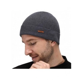 Skullies & Beanies Fleece Lined Beanie Hat Mens Winter Solid Color Warm Knit Ski Skull Cap - Grey (Model-u05) - CH18HT3HEQA $...