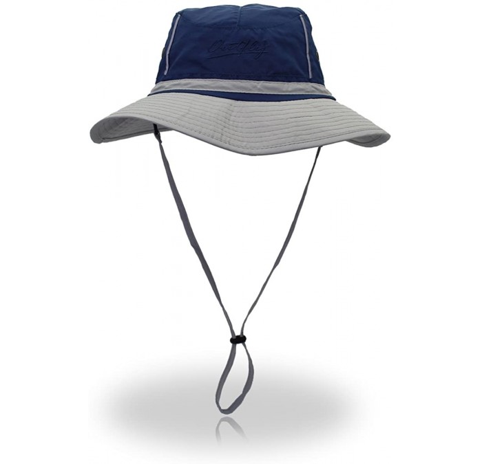 Sun Hats UPF50+ Fishing Cap Fashion Cool Outdoor Sun Hats Summer Outdoor Sun Hat - Navyblue+lightgrey - CV182E5MT62 $32.16