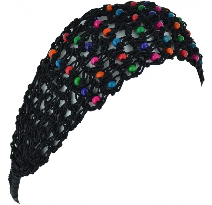 Cold Weather Headbands Beaded Knitted Womens Headband Crochet Knit Headwrap Girl Winter Fashion - CI11IZHPDSV $11.09