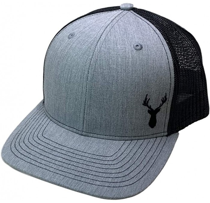 Baseball Caps Deer and Antlers Snapback Hat Curved Bill Trucker Mesh Back - Heather Grey/Black - CV18QI65X7E $19.48