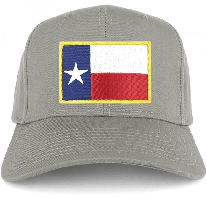 Baseball Caps Texas State Flag Embroidered Iron on Patch Adjustable Snapback Baseball Cap - Grey - CX12NH713QE $32.41