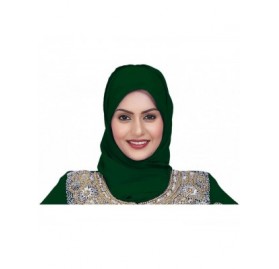 Balaclavas Women Faux Georgette Ethnic- Evening- Party- Handscarf Soft Neck Head Wraps Cap- Full Cover Hat - Green - CA18AMAO...