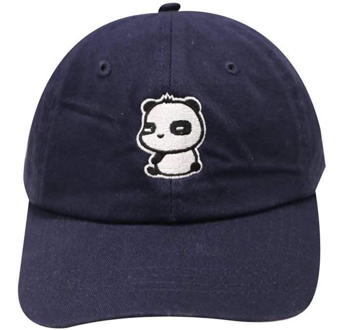 Baseball Caps Cute Panda Cotton Baseball Cap - Navy - CT12I8W5CVF $16.02