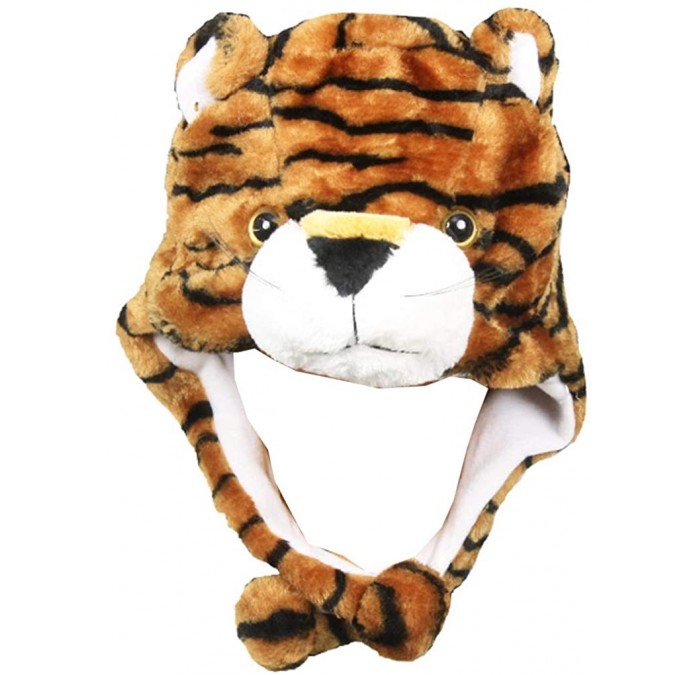 Skullies & Beanies Plush Soft Animal Beanie Hat Halloween Cute Soft Warm Toddler to Teen - Tiger - CU12M5NBLD1 $18.17