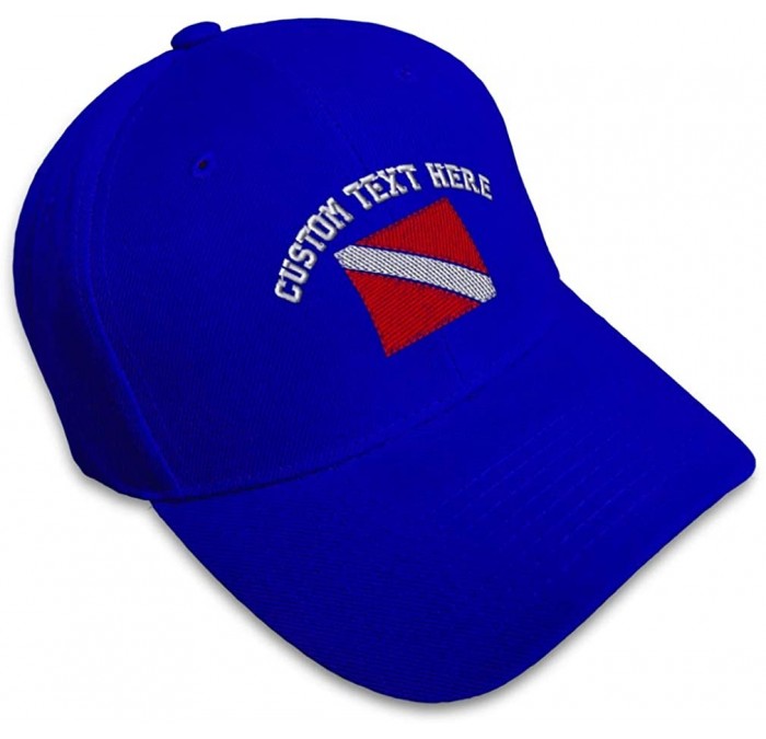 Baseball Caps Custom Baseball Cap Sport Scuba Diving Flag Embroidery Dad Hats for Men & Women - Royal Blue - CV18SEXM7TT $39.22