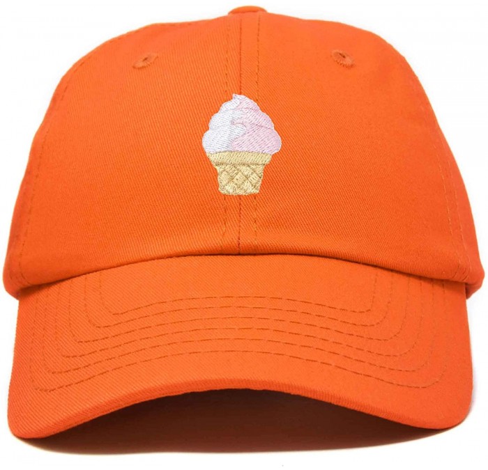 Baseball Caps Soft Serve Ice Cream Hat Cotton Baseball Cap - Orange - CF18LL3CMGY $9.81