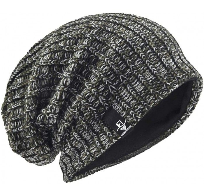 Skullies & Beanies Men's Slouchy Beanie Knit Crochet Rasta Cap for Summer Winter - Mixtz-green - CR12NTMGKMZ $15.54