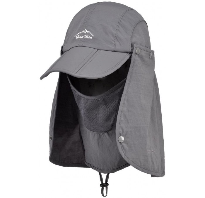 Baseball Caps UPF 50+ Summer Hat Neck Protection Flap Cap - Gray - CJ11X0X989F $15.41