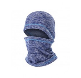 Skullies & Beanies Balaclave Fleece Windproof Ski Mask Face Mask Tactical Hood Neck Warmer - Knitting-heather Blue - CC18LR3E...