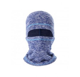 Skullies & Beanies Balaclave Fleece Windproof Ski Mask Face Mask Tactical Hood Neck Warmer - Knitting-heather Blue - CC18LR3E...