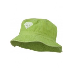 Bucket Hats Diamond Jewelry Logo Embroidered Bucket Hat - Apple Green - C311ND5BV3V $49.73