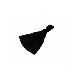 Headbands Boho Yoga Running Gym Sports Headband Soft Black Jersey Knit Expandable Headwrap - CH11HOXQ3NB $9.64
