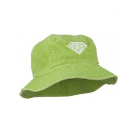 Bucket Hats Diamond Jewelry Logo Embroidered Bucket Hat - Apple Green - C311ND5BV3V $28.24