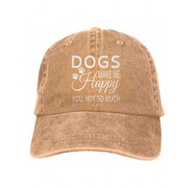 Baseball Caps Dogs Make Me Happy You Not So Much Dad Vintage Baseball Cap Denim Hat Mens - Natural - C318UA8QUK4 $16.33
