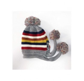 Skullies & Beanies Winter Beanie Hat for Women Warm Fleece Lined Pom Knit Hat Cute Outdoor Skull Cap - Rainbowgrey - CF18A087...