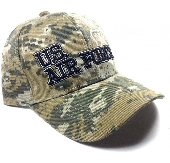 Sun Hats USAF United States Air Force Adjustable Hat - Digital Camo Text Logo - C11865OLDAS $22.78