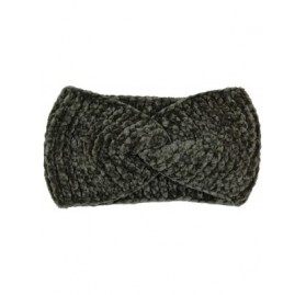Headbands Women's Winter Knitted Headband Ear Warmer Head Wrap (Flower/Twisted/Checkered) - Twisted-olive - CS18I9N5O9O $8.95