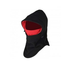 Balaclavas Warm Fleece Balaclava Ski Bike Full Face Mask Neck Warmer Winter Sports Cap - Black+red - CZ129S8O7CD $18.96