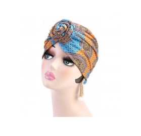 Skullies & Beanies Women Turban Hat Hair Wrap African Jersey Magic Headband Turbans Headwrap Bohemian Boho Chemo Cap - Orange...