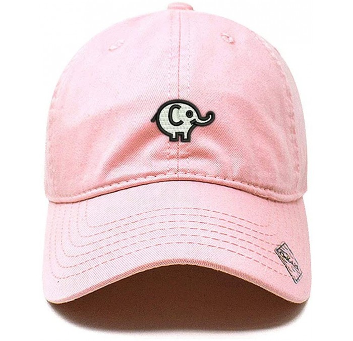Baseball Caps Elephant Dad Hat Cotton Baseball Cap Polo Style Low Profile - Pink - CH186772UUN $23.36