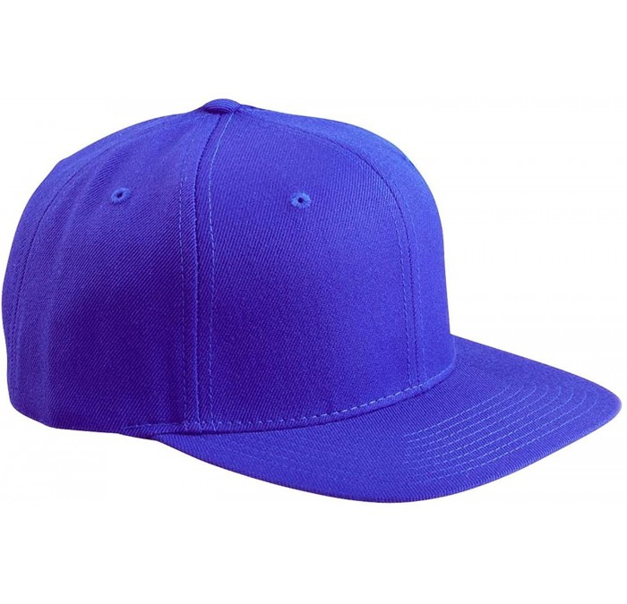 Baseball Caps Flexfit 6 Panel Premium Classic Snapback Hat Cap - Royal - CJ12D6KECQ5 $12.54