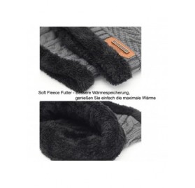 Skullies & Beanies 3pcs Winter Beanie Hat Scarf Touching Screen Gloves Set-Warm Knit Hat Thick Knit Skull Cap for Men Women -...